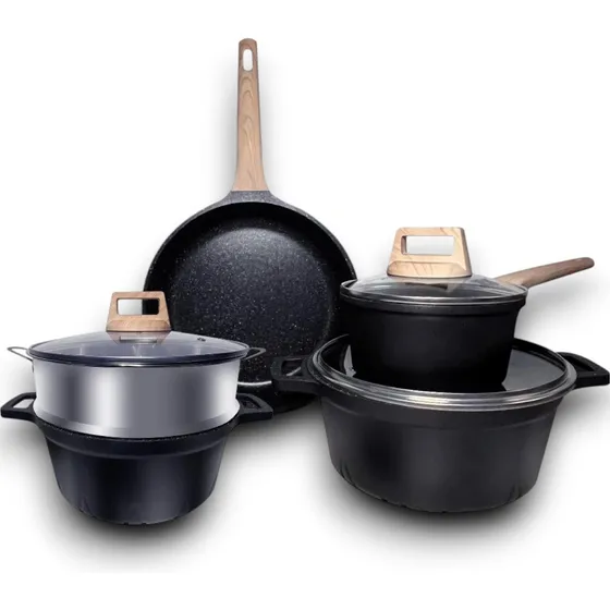 Jogo De Panelas Antiaderente 4 Peças Inox Multifuncional