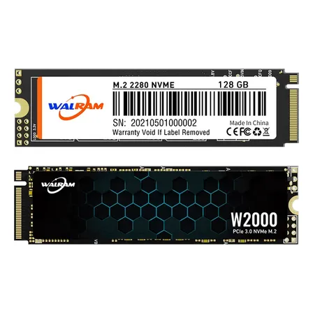 Ssd M.2 Nvme Walram 128gb 2280 Pcie 3.0 Hasta 2000 Mb/s Negro