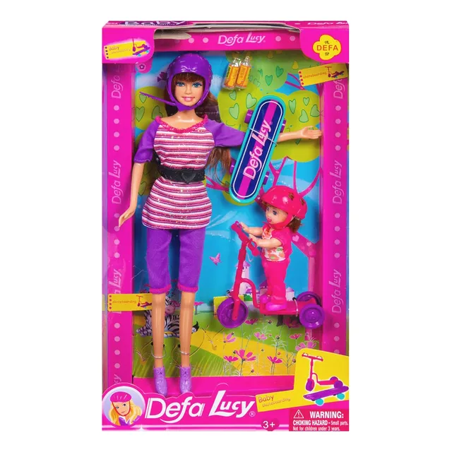 Muñeca Con Skate Y Niña Con Monopatín, 12747