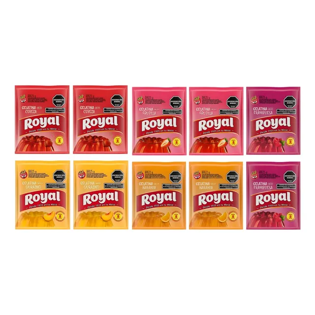 Gelatina Regular Royal Surtidas Pack X10 Unidades