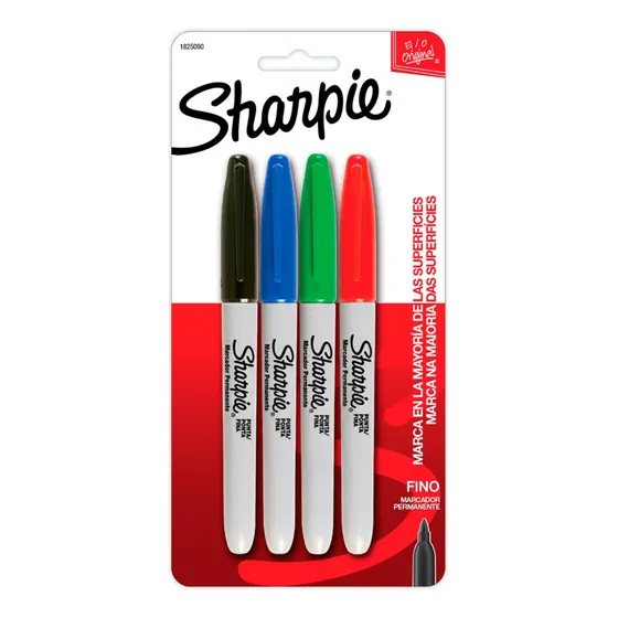 Marcadores Sharpie Permanente X4 Unidades Punta Fina