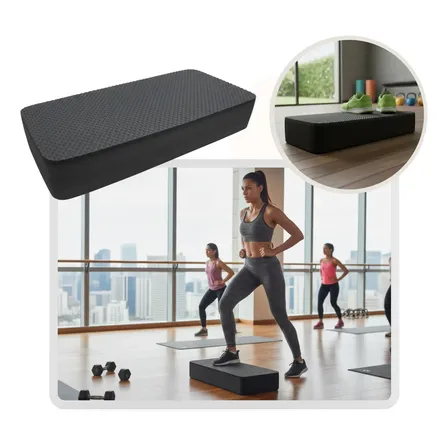 Step Aeróbico Eva Profissional 60x28x10 Antiderrapante Preto