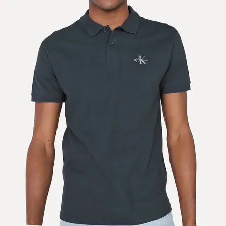 Polo Calvin Klein Jeans Piquet Regular Re Issue Azul Marinho