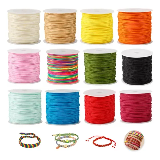 12pz Rollos-hilo Chino 0.8mm Pulsera Bisutería Joyería,540m
