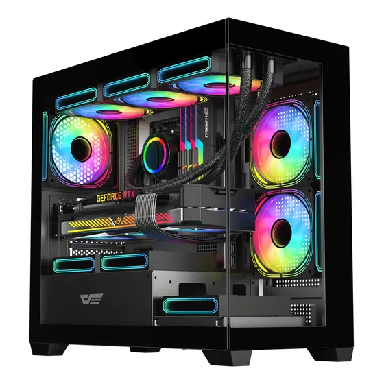Gabinete Darkflash Ds900m Con 6 Ventiladores Argb L17 Negro | Cuotas sin interés