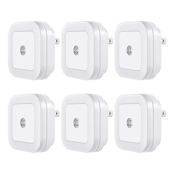 Ftvogue 6 Unids Cuadrado Noche Luz Led Suave Color Blanco