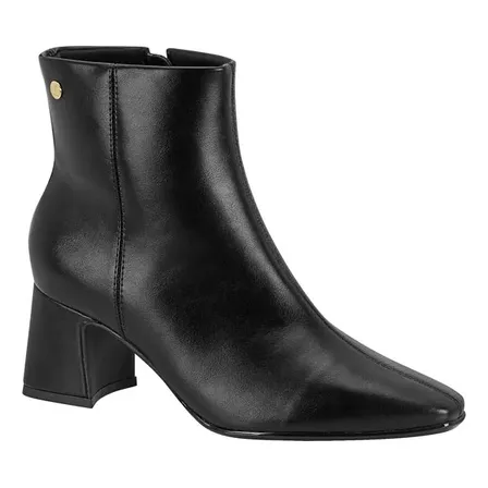 Bota Vizzano Feminina Cano Curto Salto Bloco Original Preto 36 Br