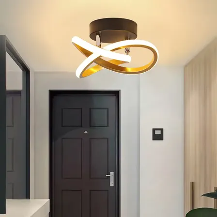 Luminária De Teto Moderna,plafon Led Infinito-dourado 3 Em 1 127/220v Dourado