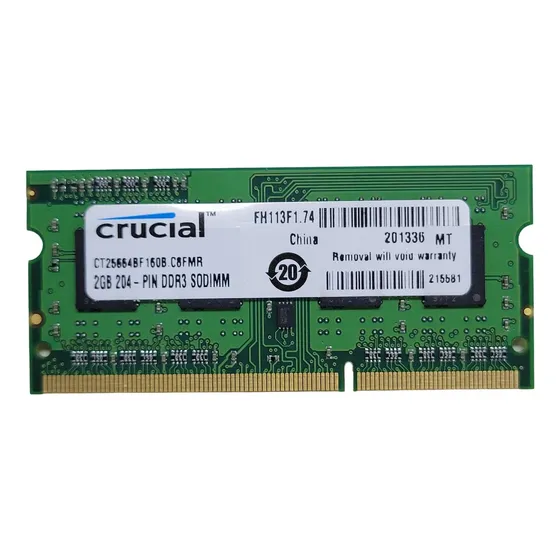 Memoria Ram Crucial 2gb Ddr3 12800 Para Laptop