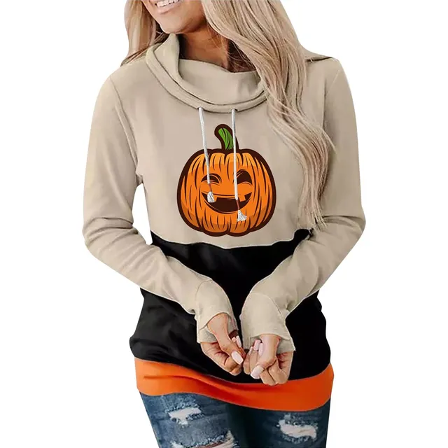 Sudadera Capucha Estampado Grafico Calavera Para Mujer Larga