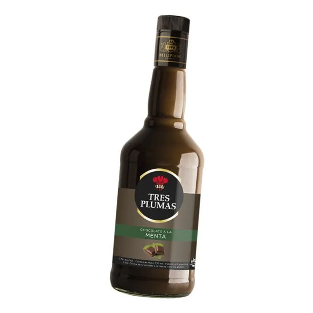 Licor Choco A La Menta Tres Plumas X 6 U. X 750ml Hot Sale!