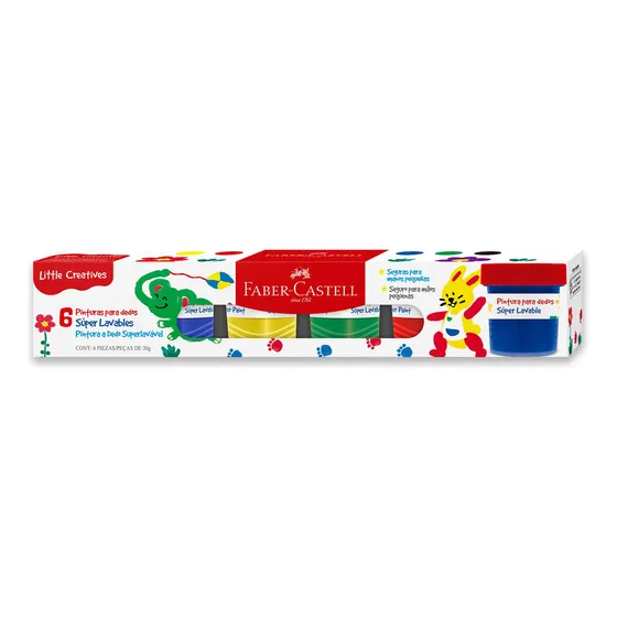 Pintura De Dedos Faber-castell Little Creatives X6 Colores Color Multicolor