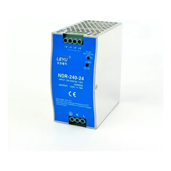 Fuente De Poder 24 Volt 10 Amp. Mean Well, Riel Din, Nueva