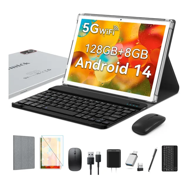 2025 Tablet 10.1'' Hd 128gb+8gb Rom Android 14 5g-wifi Pad