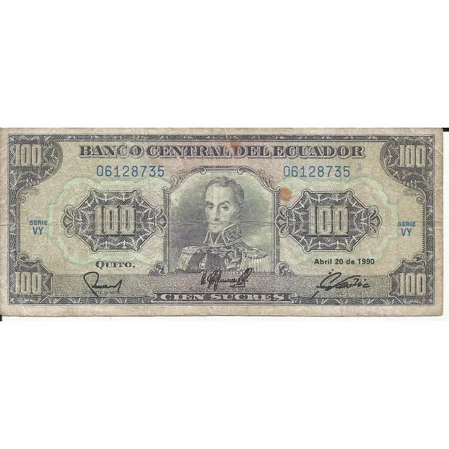 Ecuador Billete 100 Sucres 1990