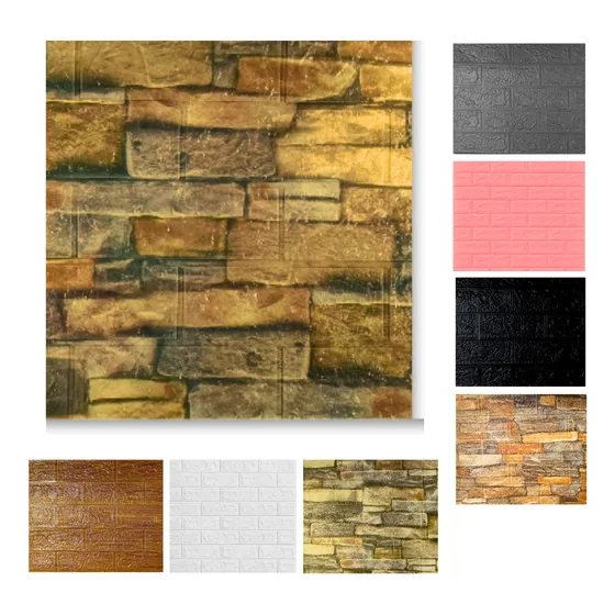 Panel Adhesivo 3d Pared Ladrillo X 8 Unidades Papel Tapiz