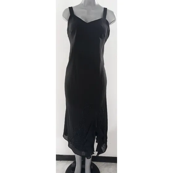 Vestido Largo Tiras, Elegante, Para Dama, Marca R&m Richards