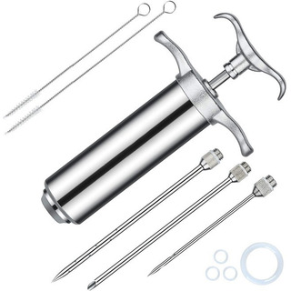 Kit Seringa Injetora De Carne Aço Inoxidável Itens Cozinha Kit Seringa Injetora De Carne Aço Inoxidável Itens Cozinha