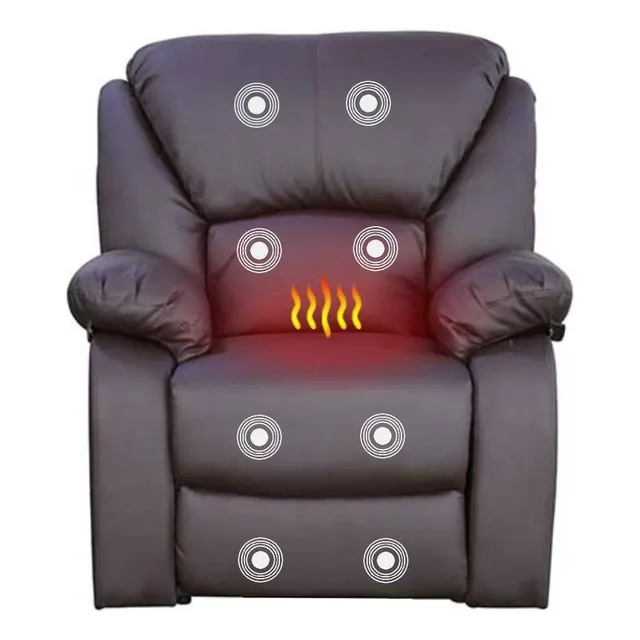 Sillón De Masaje Eléctrico Reposet Reclinable Con Calor Color Espresso