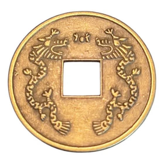 Moneda De Suerte 2 Dragones Níquel China Pack X 10