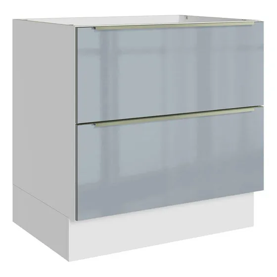 Gabinete Bajo Cocina Madesa Lux 60cm Sin Encimera Bg Color Blanco/Gris
