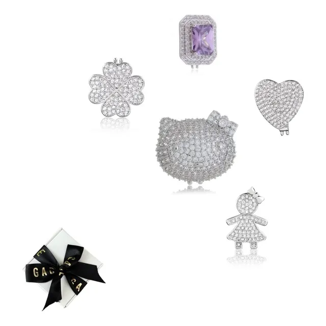 Pingente Click Pulseira Charm Variados Berloque Click Zircon