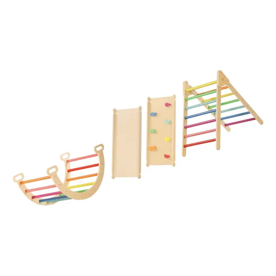 Set Escaladores De Madera Para Ejercicio Motricidad Rainbow
