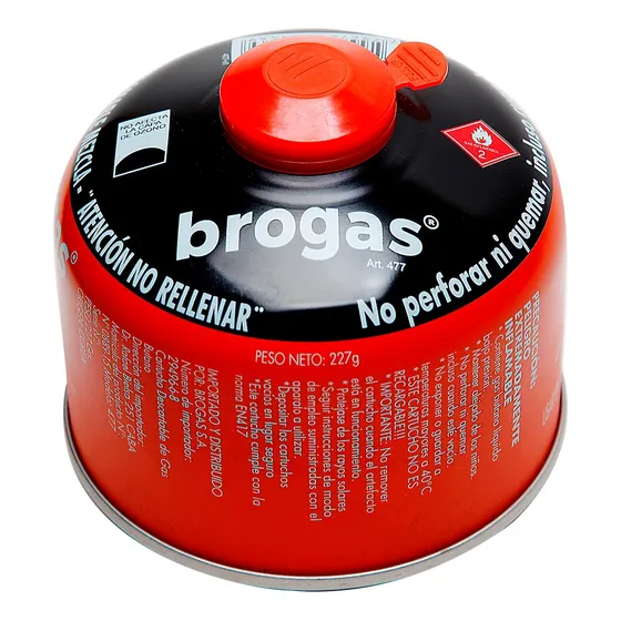 Cartucho Bombona Gas Butano Válvula A Rosca Brogas 230 Grs