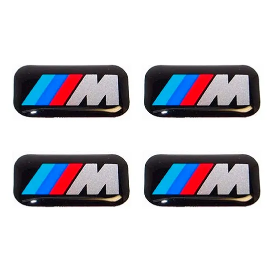 Set 4 Emblemas M Bmw - Volante Adhesivo 11x19 Mm