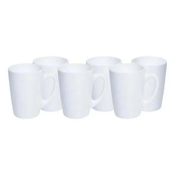 Juego De 6 Tazas De Opal Para Cafe Morning Moderna Blanca