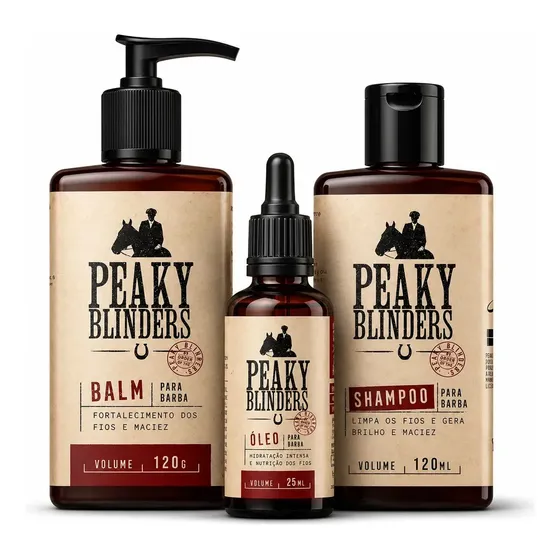 Kit Balm Shampoo Óleo Para Barba Peaky Blinders Don Alcides