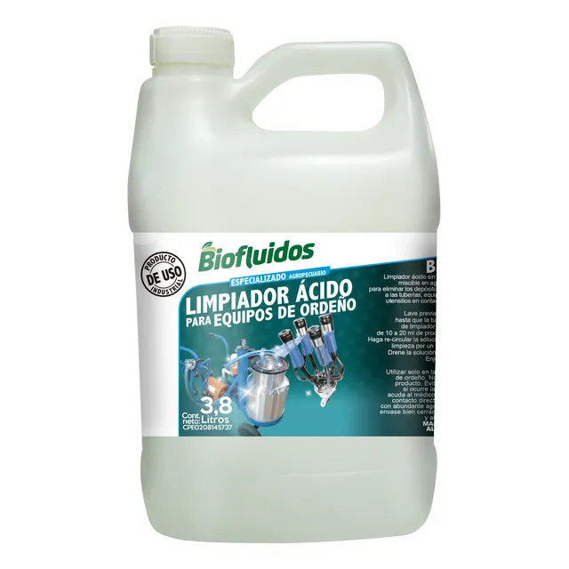 Limpiador Ácido Para Equipos De Ordeño Cip Biofluidos Galón