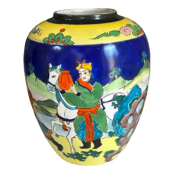 Jarron Porcelana Oriental Japonesa Imari Amtiguo
