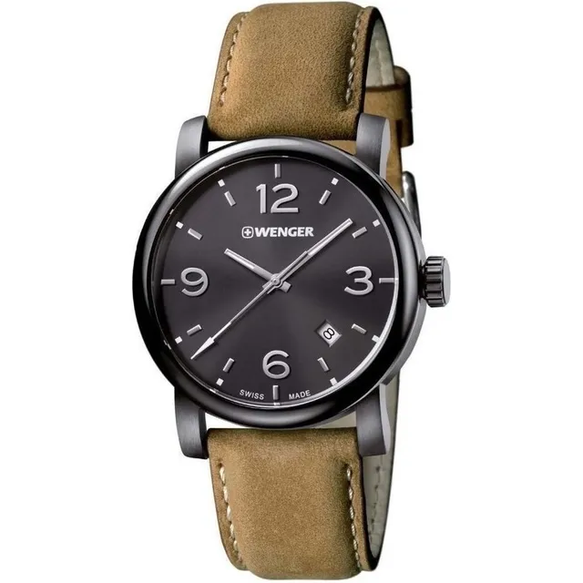Reloj Wenger Urban Metropolitan Correa Cuero Marrón