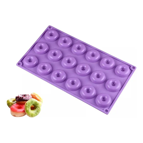 Molde Silicona Moldes Reposteria Molde Mini Donuts 18cav Color Multicolor / molde mini donas 18cav