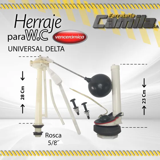 Herraje Para Wc Venceramica Universal Delta Manija 9 / 07197