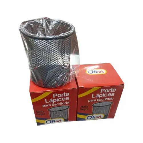 Porta Lapiz De Malla Negra Metalico Ofiart X 2 Unidades