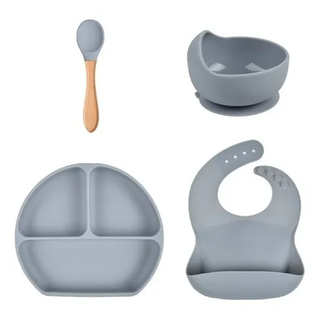 Set De Alimentación Silicona Dividida Con Ventosa Bebés