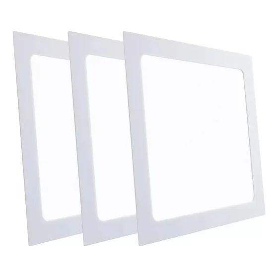 Kit 3 Plafon Luminária Led Embutir 20x20 18w Branco Frio
