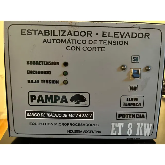 Elevador Estabilizador De Tensión Bajo Consumo Pampa Et8kva Azul