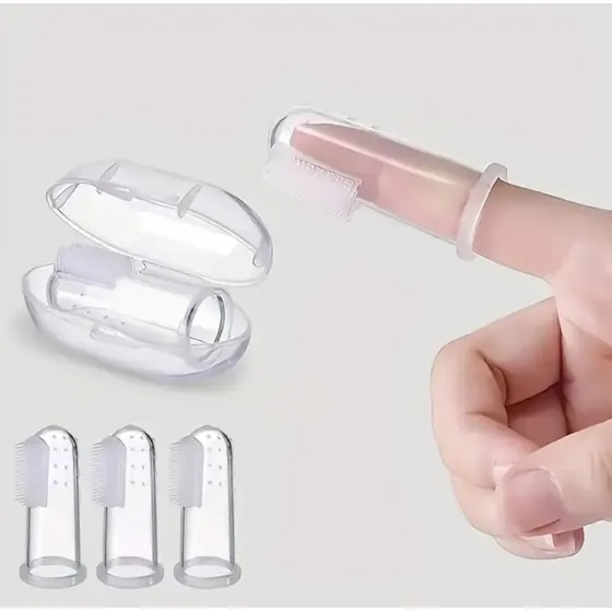 Cepillo De Dientes 3 Dedal Para Bebé Limpieza Bucal Estuche