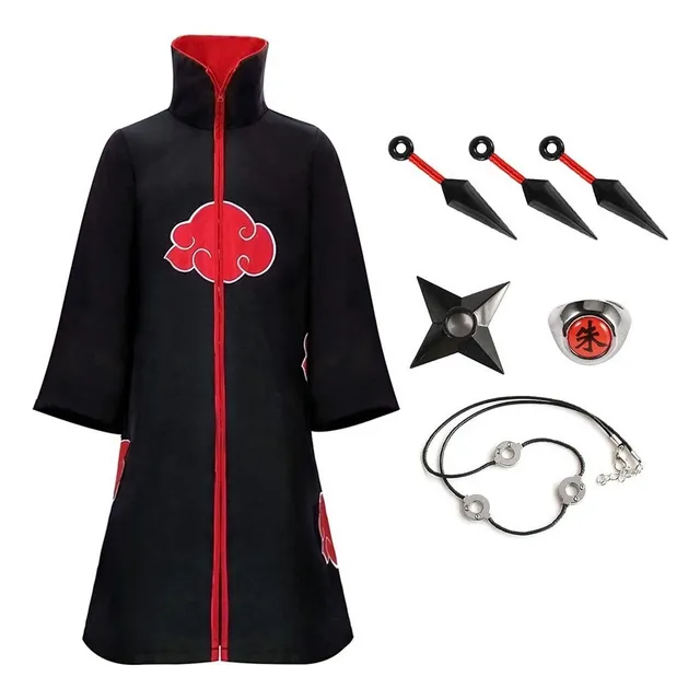 1 Disfraz De Naruto Akatsuki Ninja Abrigo Capa Cosplay Ropa