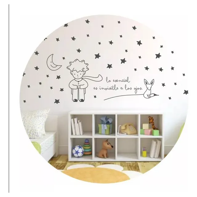 Vinilos Decorativos El Principito Y El Zorro Estrellas Luna