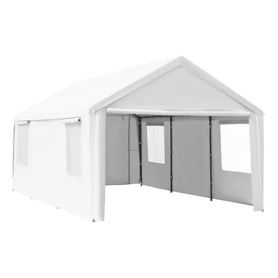 Toldo De Uso Rudo 6x3 Mts Carpa Para Auto Fiestas Eventos Color Blanco