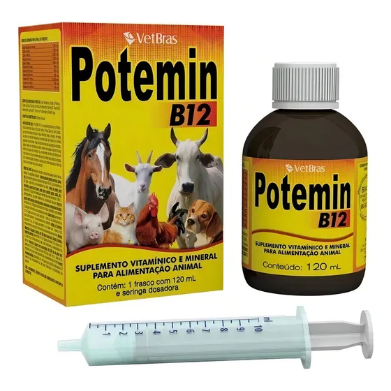 Potemin B12 - Vitamina Para Animais 120ml