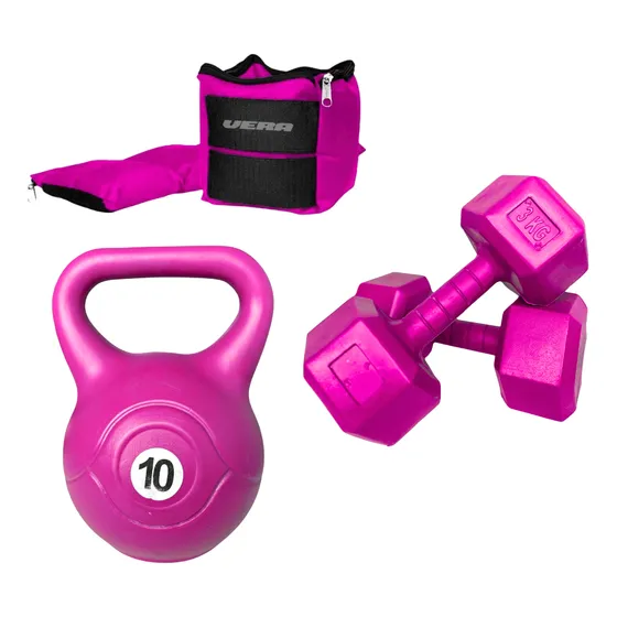 Mancuernas Hexagonales 3kg Tobillera 3kg Pesa Rusa 10kg-vera