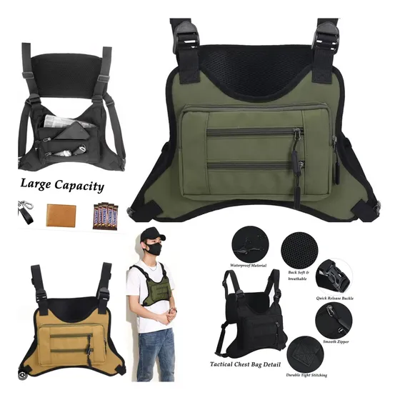 Pechera Bolso Táctico Motorizado Delivery Deportista Gym