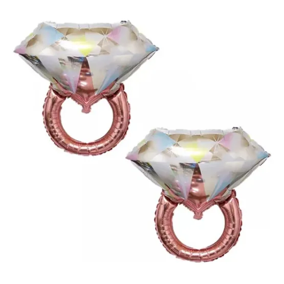2 Anillos De Compromiso Globos Despedida De Soltera Oro Rosa