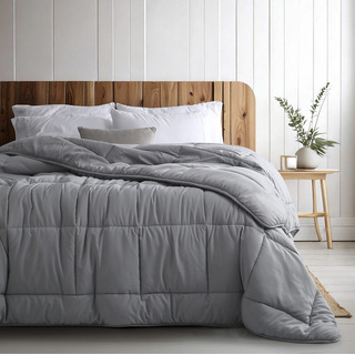 Acolchado Plumón Queen Size Hotelero Abrigado Para Invierno Gris Claro Lisa Acolchado Plumón Queen Size Hotelero Abrigado Para Invierno Gris Claro Lisa