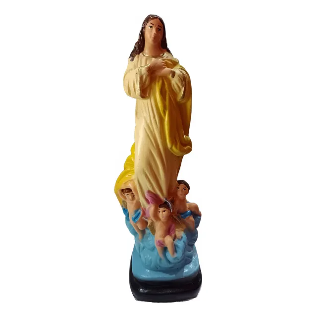 Imagen Inmaculada Con Manto Amarillo Oxum 20cm